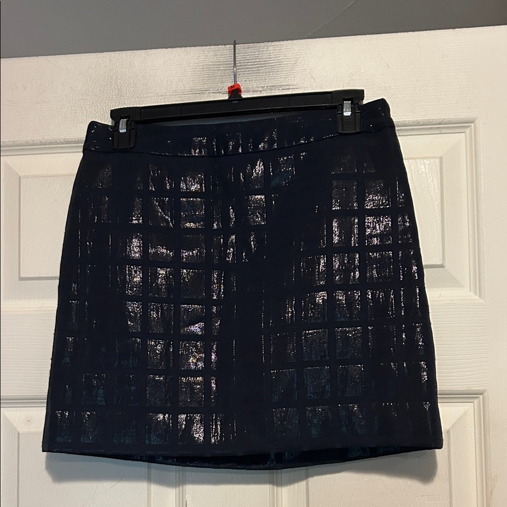 Gap Black Shiny Square Pattern Skirt Size 2
